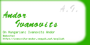 andor ivanovits business card